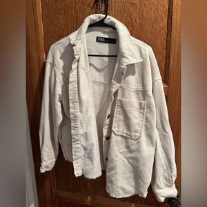 Zara Cream Corduroy Shacket